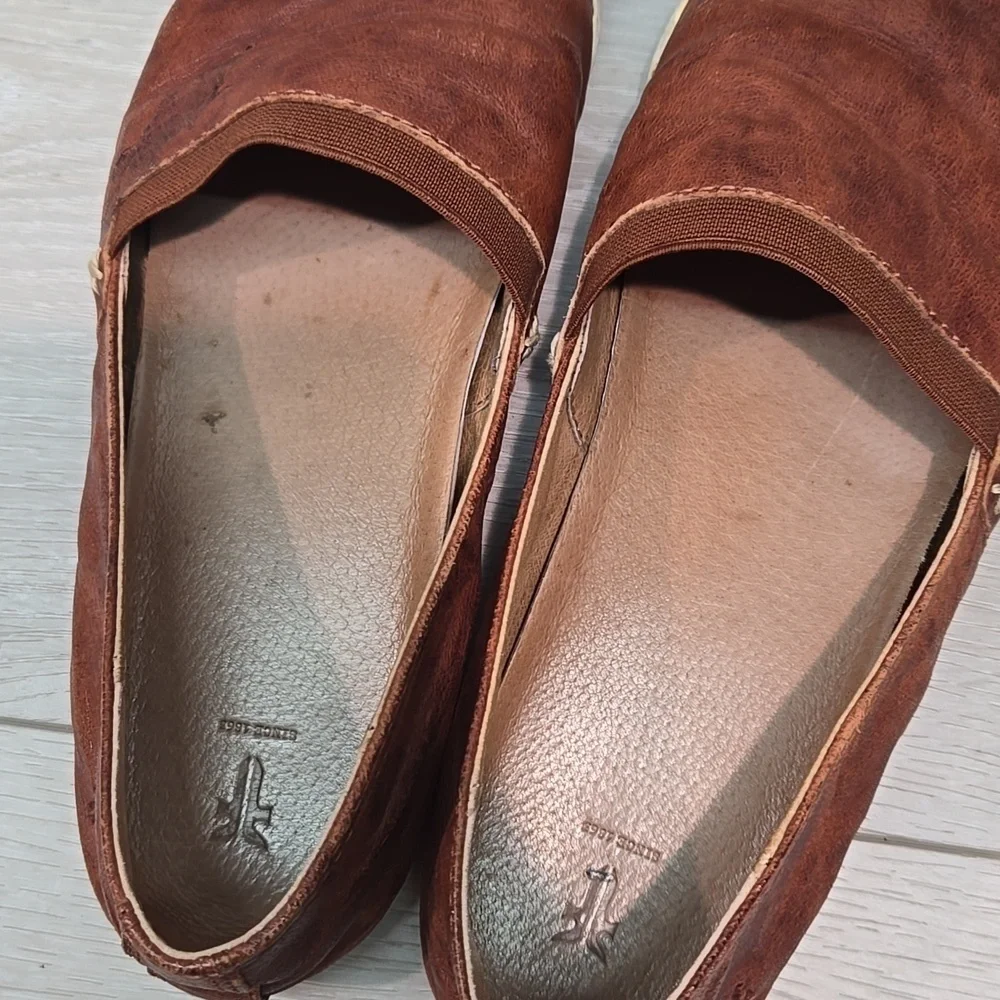 Frye Women Melanie Brown Leather Slip-On Flats Shoes Sz 7.5M